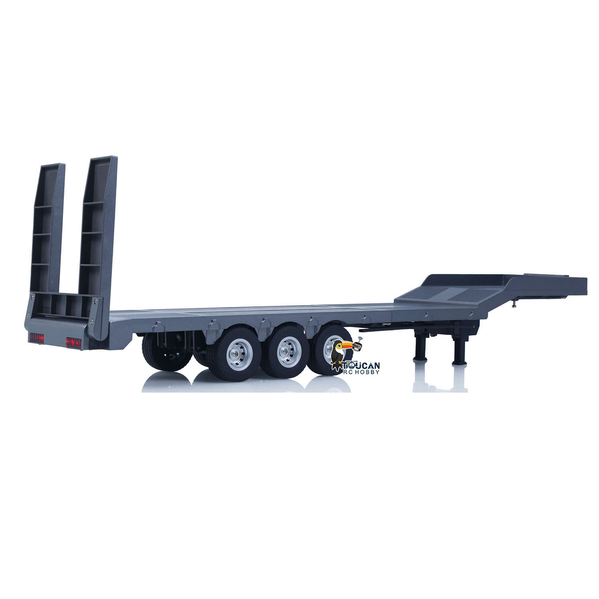 TOUCAN RC HOBBY Fast  Free Shipping 3 Axels Plastic Semi Trailer Flatbed 1502 for 1/18 RC Tractor Truck HUINA 1501 Lorry Car Model Upgrade Parts