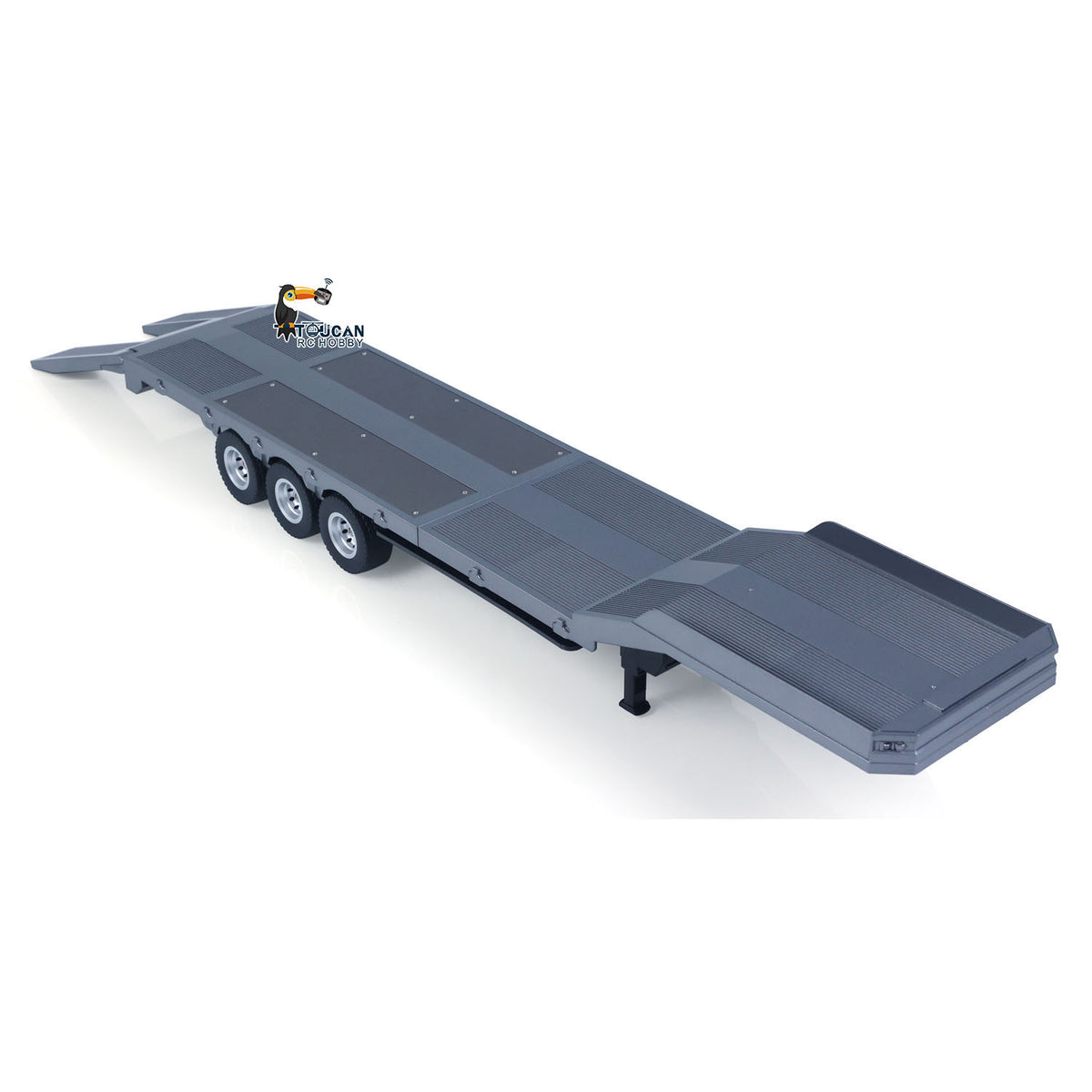 TOUCAN RC HOBBY Fast  Free Shipping 3 Axels Plastic Semi Trailer Flatbed 1502 for 1/18 RC Tractor Truck HUINA 1501 Lorry Car Model Upgrade Parts