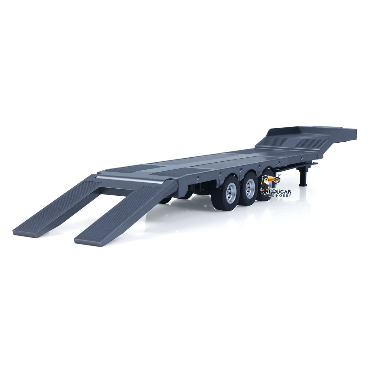 TOUCAN RC HOBBY Fast  Free Shipping 3 Axels Plastic Semi Trailer Flatbed 1502 for 1/18 RC Tractor Truck HUINA 1501 Lorry Car Model Upgrade Parts
