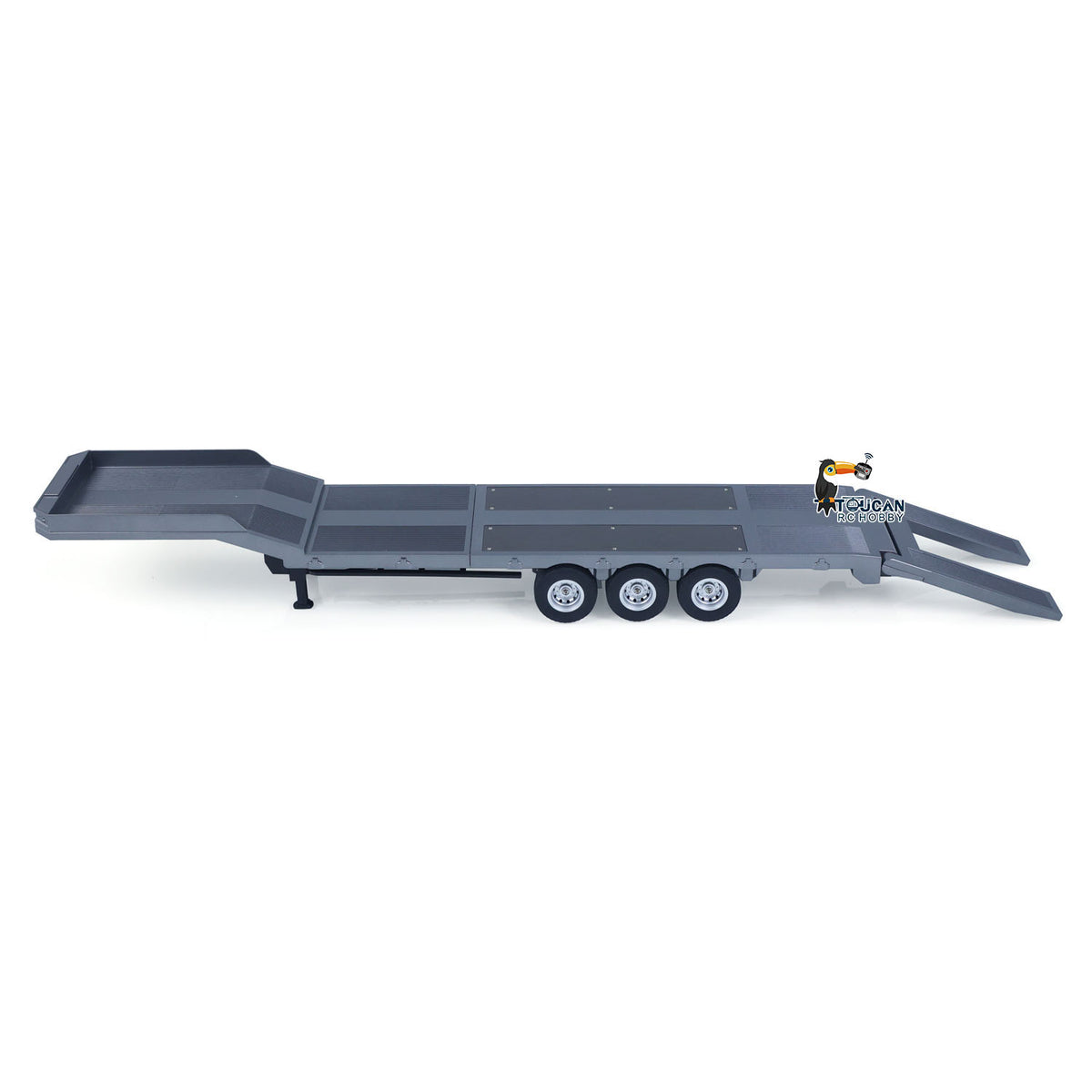 TOUCAN RC HOBBY Fast  Free Shipping 3 Axels Plastic Semi Trailer Flatbed 1502 for 1/18 RC Tractor Truck HUINA 1501 Lorry Car Model Upgrade Parts