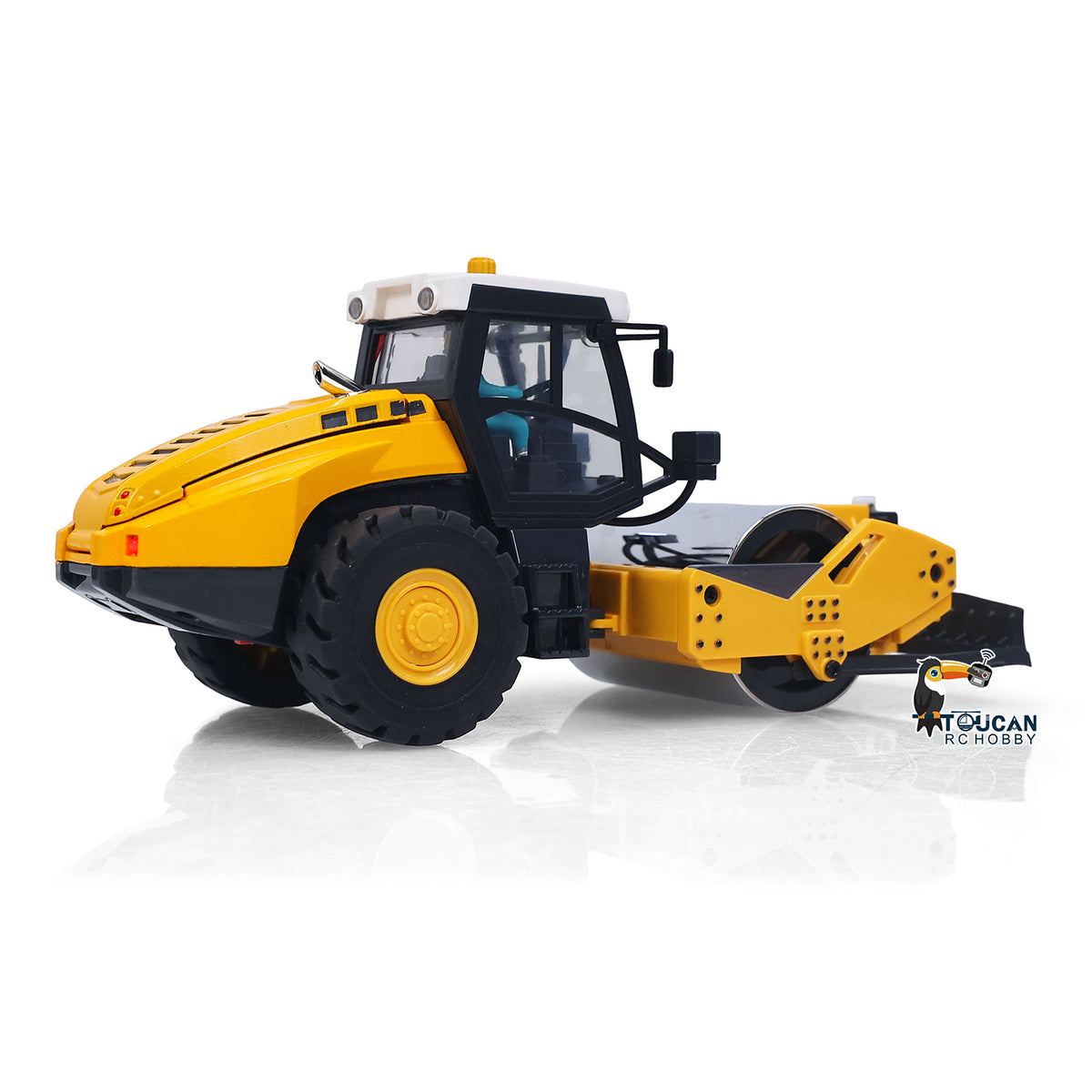 1/50 Mini Remote Control Road Roller RTR Electric RC Construction Vehicle Finished Model Metal Blade Lights Sounds Effect