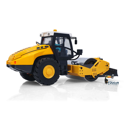 1/50 Mini Remote Control Road Roller RTR Electric RC Construction Vehicle Finished Model Metal Blade Lights Sounds Effect