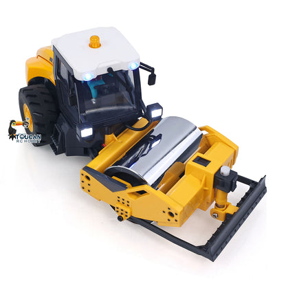 1/50 Mini Remote Control Road Roller RTR Electric RC Construction Vehicle Finished Model Metal Blade Lights Sounds Effect