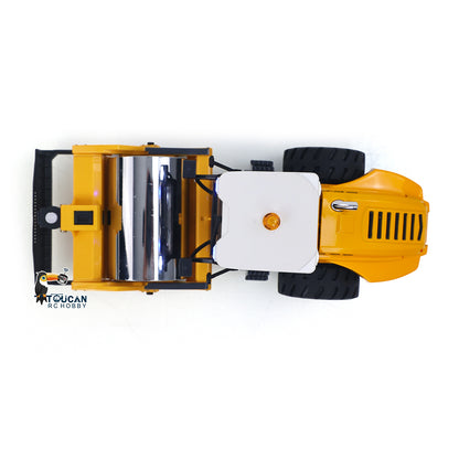 1/50 Mini Remote Control Road Roller RTR Electric RC Construction Vehicle Finished Model Metal Blade Lights Sounds Effect