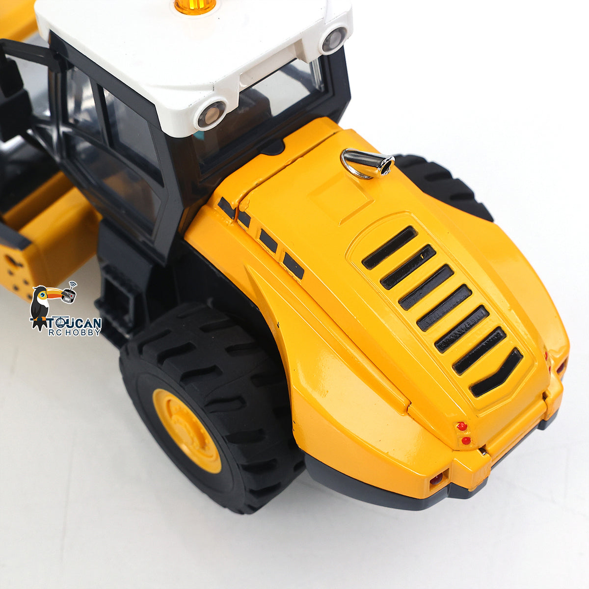 1/50 Mini Remote Control Road Roller RTR Electric RC Construction Vehicle Finished Model Metal Blade Lights Sounds Effect
