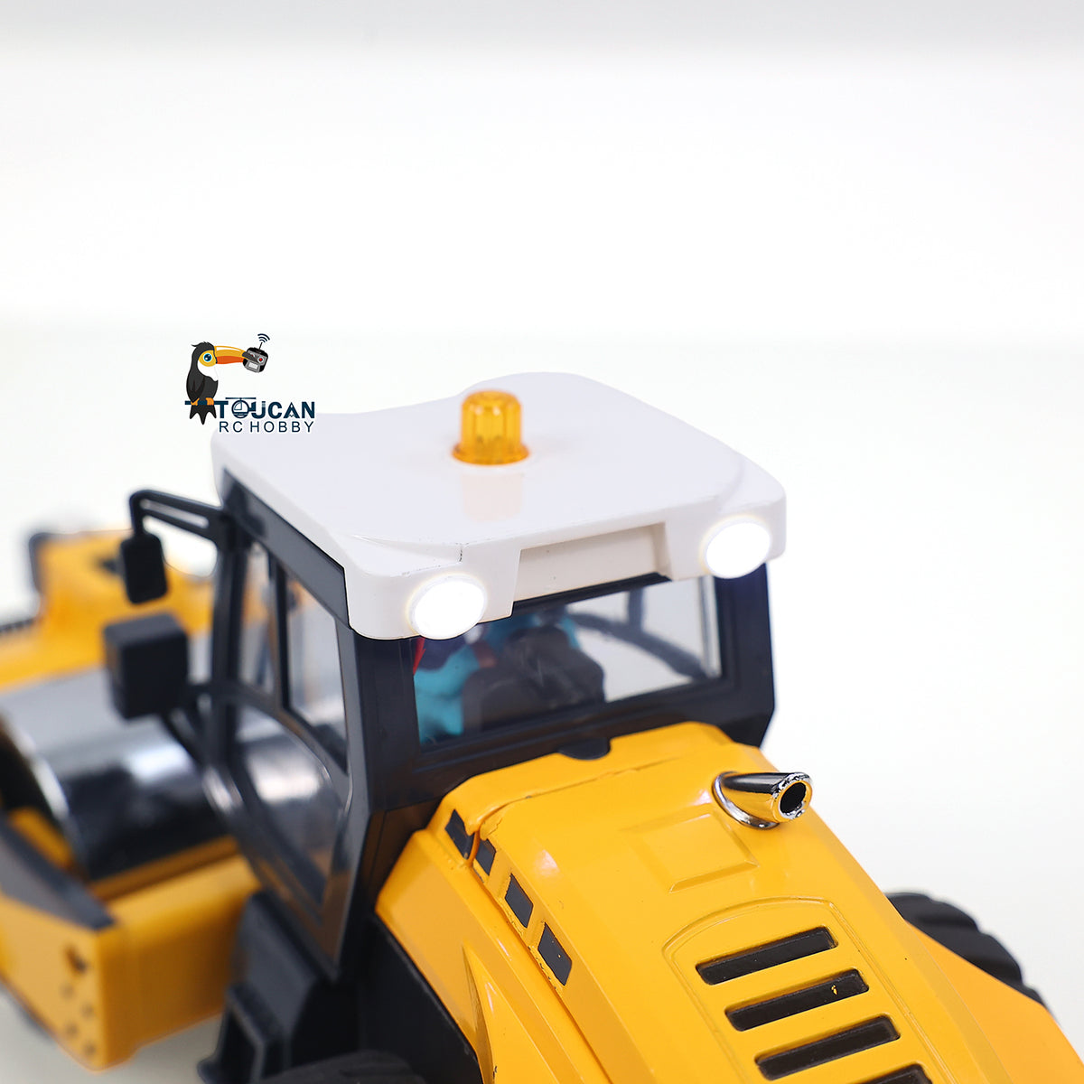 1/50 Mini Remote Control Road Roller RTR Electric RC Construction Vehicle Finished Model Metal Blade Lights Sounds Effect