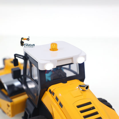 1/50 Mini Remote Control Road Roller RTR Electric RC Construction Vehicle Finished Model Metal Blade Lights Sounds Effect