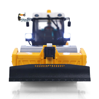1/50 Mini Remote Control Road Roller RTR Electric RC Construction Vehicle Finished Model Metal Blade Lights Sounds Effect