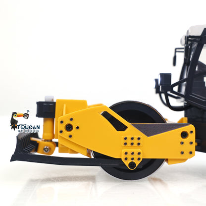 1/50 Mini Remote Control Road Roller RTR Electric RC Construction Vehicle Finished Model Metal Blade Lights Sounds Effect