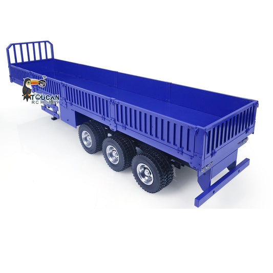 1/14 Metal Assembled Painted 3 Axles RC Trailer Low-bed Tractor Remote Controlled Dump Car Truck Hobby Model Toy Gift