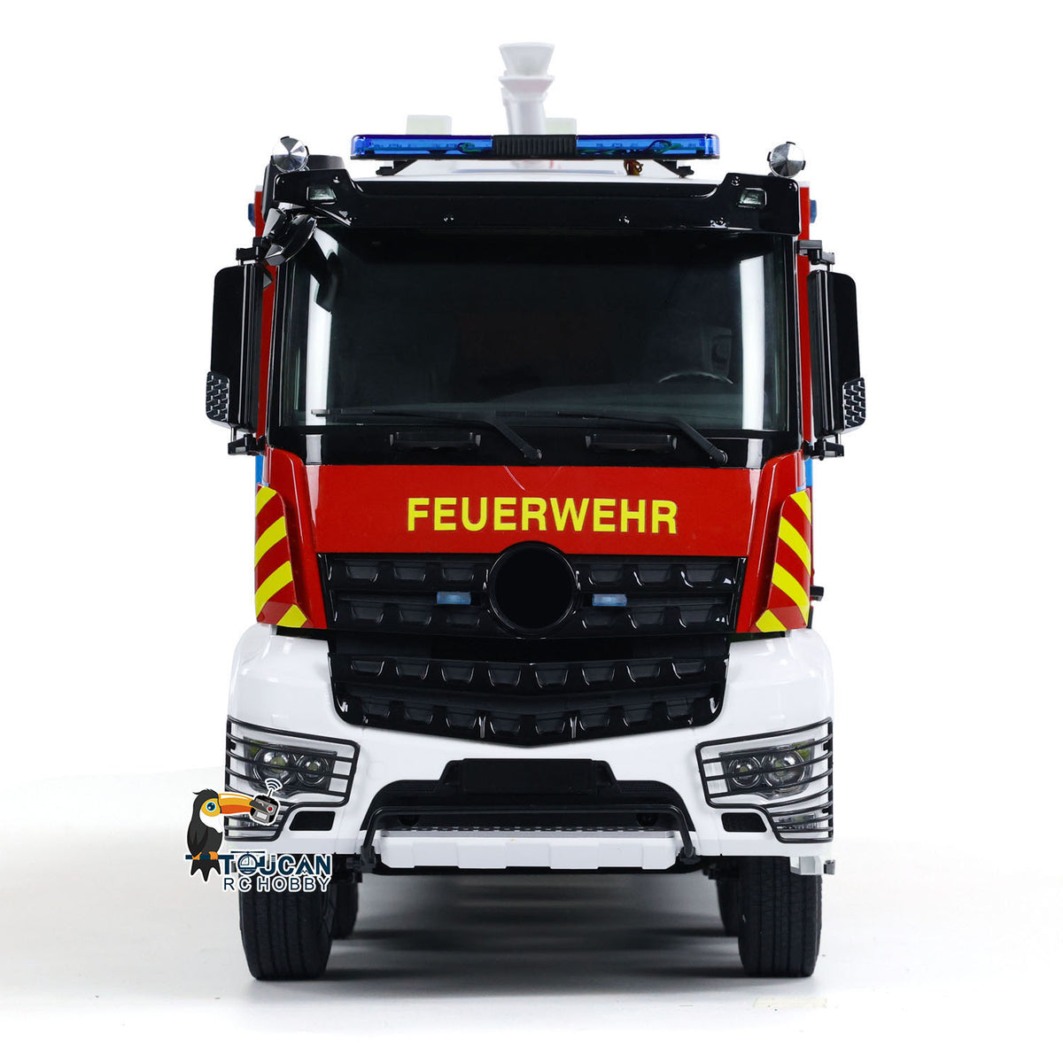TOUCAN RC HOBBY 8x4 RC Fire Fighting Truck 1/14 Metal Chassis Radio Control Fire Car Light Sound 2-Speed Transmission Lighting and Sound System