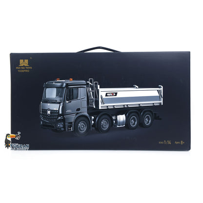 HUINA 1/14 Remote Control Dump Truck 12CH RC Tipper Finished Model Toy Gift RTR Light Sound Effects Radio USB Charging Cable