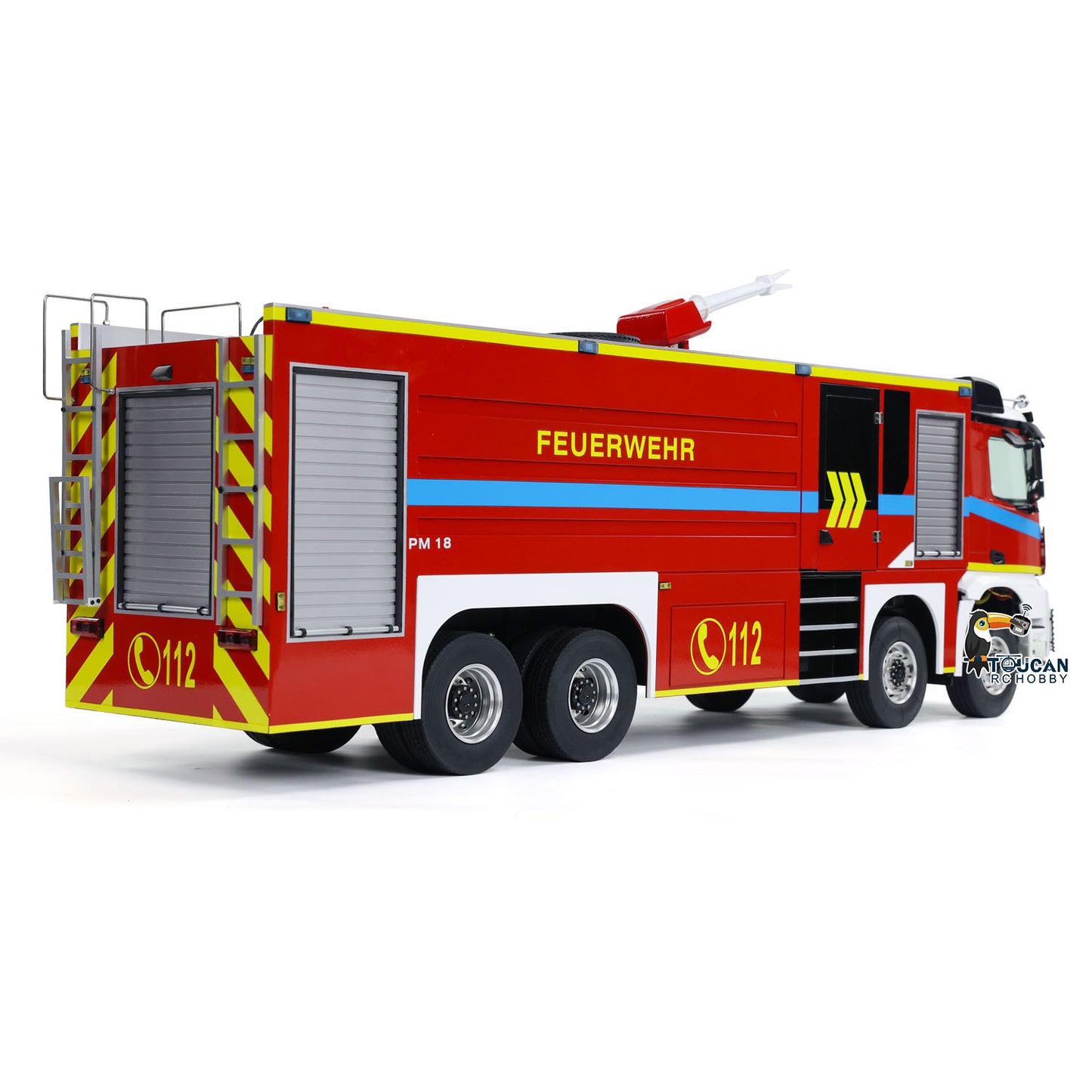 TOUCAN RC HOBBY 8x4 RC Fire Fighting Truck 1/14 Metal Chassis Radio Control Fire Car Light Sound 2-Speed Transmission Lighting and Sound System