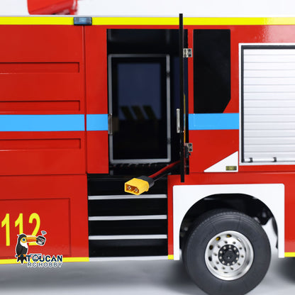 TOUCAN RC HOBBY 8x4 RC Fire Fighting Truck 1/14 Metal Chassis Radio Control Fire Car Light Sound 2-Speed Transmission Lighting and Sound System