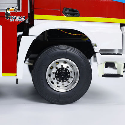 TOUCAN RC HOBBY 8x4 RC Fire Fighting Truck 1/14 Metal Chassis Radio Control Fire Car Light Sound 2-Speed Transmission Lighting and Sound System