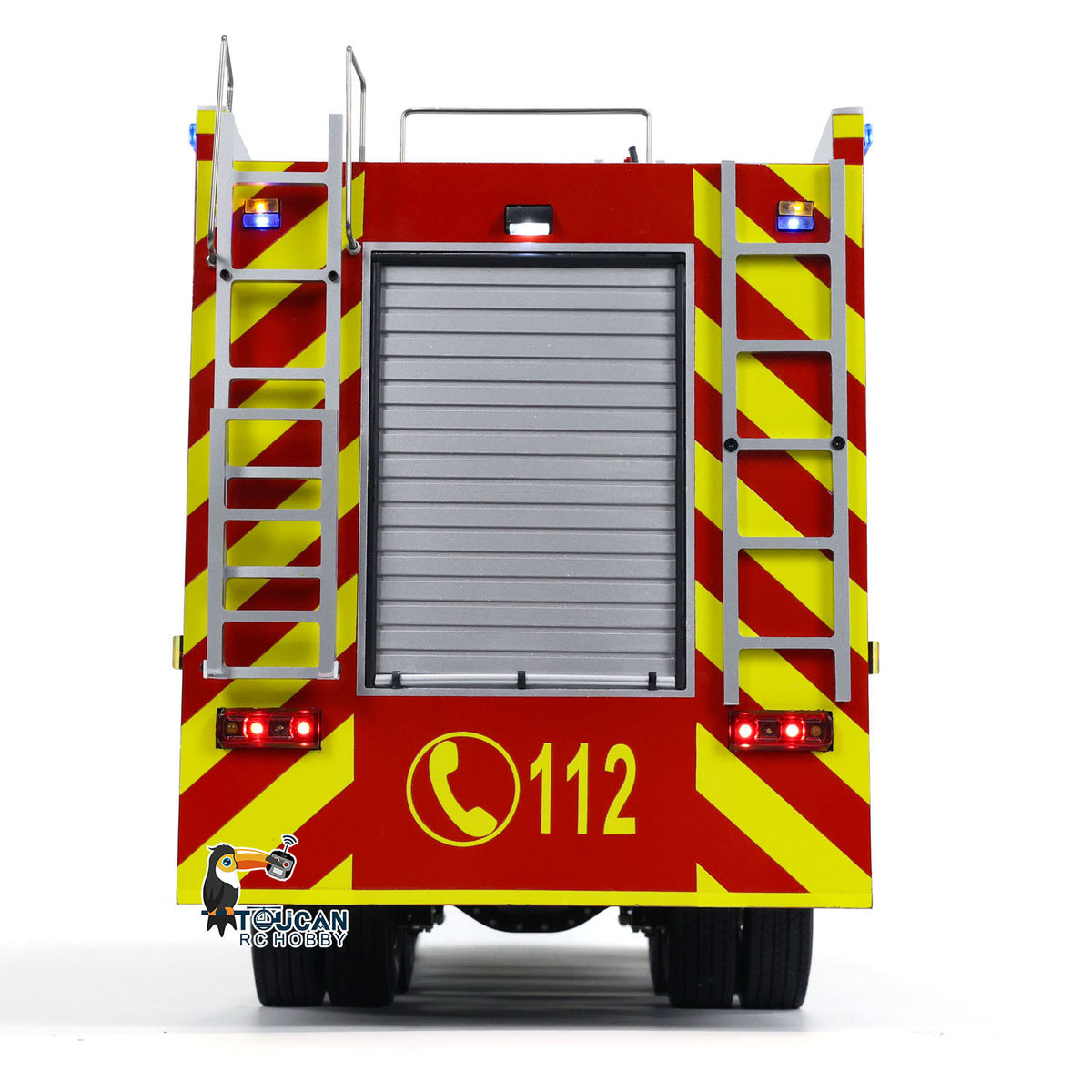 TOUCAN RC HOBBY 8x4 RC Fire Fighting Truck 1/14 Metal Chassis Radio Control Fire Car Light Sound 2-Speed Transmission Lighting and Sound System