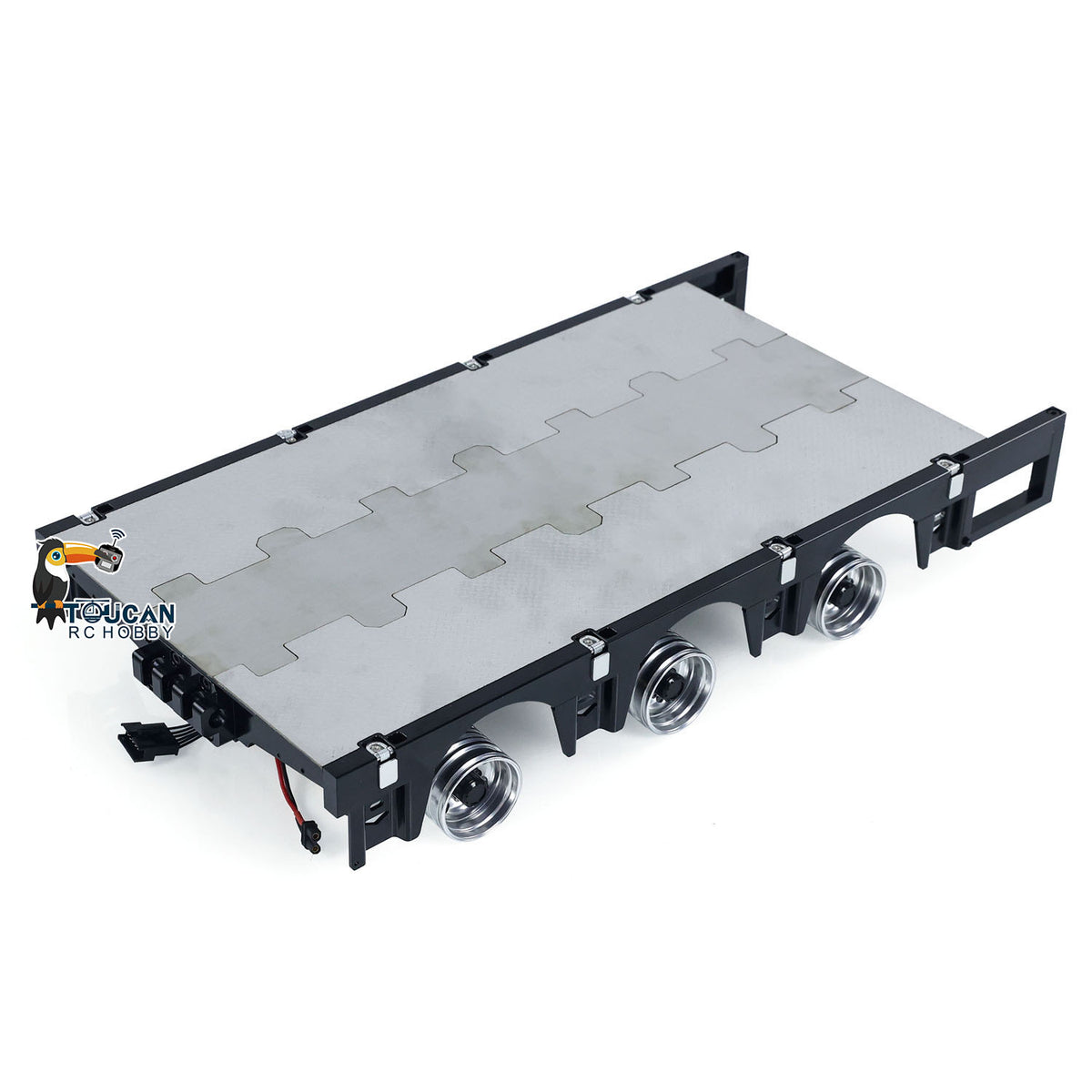 1/14 9-Achsen-Metallanhänger, ausziehbare Anhänger für RC-Sattelzugmaschinen, ferngesteuerte Auto-Simulationsmodelle, LED-Leuchten 