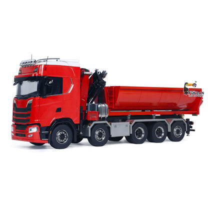 1/14 Fernbedienung Hydraulische Kran Dumper 10*10 RC Roll On Off Kipper 770S Hinterachse Lenkung Differential Schlösser Metall Ventile
