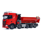 1/14 Fernbedienung Hydraulische Kran Dumper 10*10 RC Roll On Off Kipper 770S Hinterachse Lenkung Differential Schlösser Metall Ventile