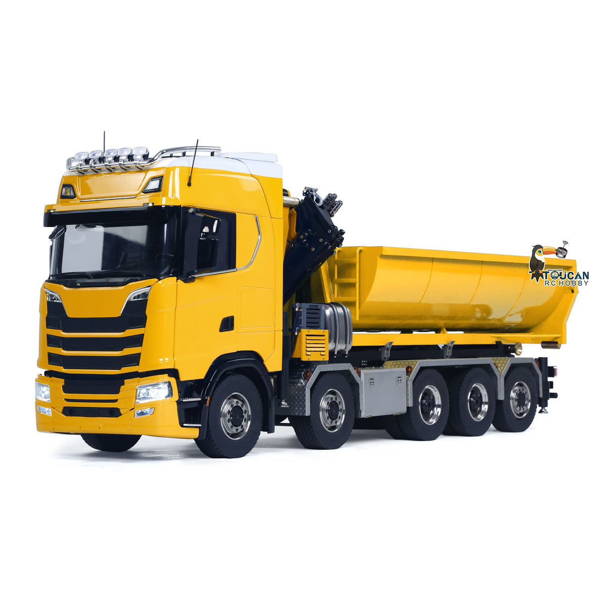 1/14 Fernbedienung Hydraulische Kran Dumper 10*10 RC Roll On Off Kipper 770S Hinterachse Lenkung Differential Schlösser Metall Ventile