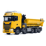 1/14 Fernbedienung Hydraulische Kran Dumper 10*10 RC Roll On Off Kipper 770S Hinterachse Lenkung Differential Schlösser Metall Ventile