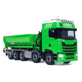 1/14 Fernbedienung Hydraulische Kran Dumper 10*10 RC Roll On Off Kipper 770S Hinterachse Lenkung Differential Schlösser Metall Ventile