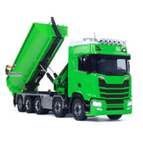 1/14 Fernbedienung Hydraulische Kran Dumper 10*10 RC Roll On Off Kipper 770S Hinterachse Lenkung Differential Schlösser Metall Ventile