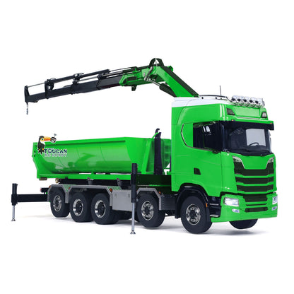 1/14 Fernbedienung Hydraulische Kran Dumper 10*10 RC Roll On Off Kipper 770S Hinterachse Lenkung Differential Schlösser Metall Ventile