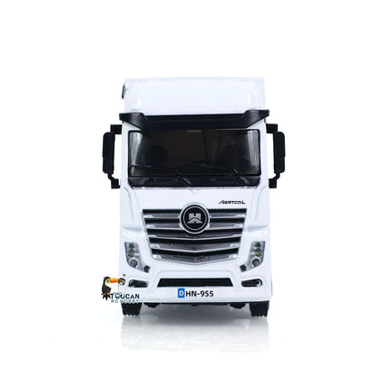 TOUCAN RC HOBBY HUINA 1/64 Remote Control Drift Tractor Truck 9900 W/ 3Axle Plastic Semi Flatbed Trailer RTR Lights Effect Manual Support Legs