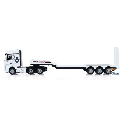 TOUCAN RC HOBBY Fast Free ShippingRTR HUINA 1/64 Remote Control Tractor Truck 9900 W/ 3Axle Plastic Semi Flatbed Trailer Lights Sound Effect Manual Support Legs