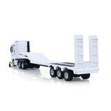 HUINA 1/64 Remote Control Tractor Truck 9900 W/ 3Axle Plastic Semi Flatbed Trailer Lights Sound Effect Manual Support Legs