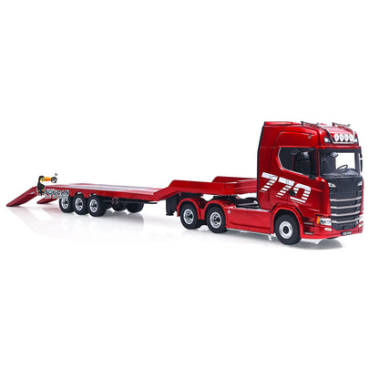 1/18 RC Tractor Truck Remote Control Truck 770S 3 Axle Plastic Semi Trailer Flatbed Finished Model RTR Battery Light Sound Effects