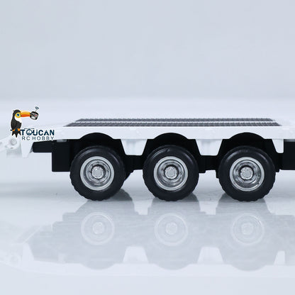 TOUCAN RC HOBBY HUINA 1/64 Remote Control Drift Tractor Truck 9900 W/ 3Axle Plastic Semi Flatbed Trailer RTR Lights Effect Manual Support Legs