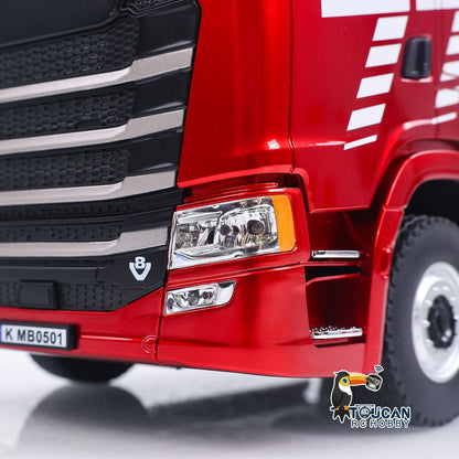 1/18 RC Tractor Truck Remote Control Truck 770S 3 Axle Plastic Semi Trailer Flatbed Finished Model RTR Battery Light Sound Effects