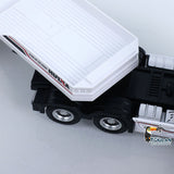 HUINA 1/64 Remote Control Tractor Truck 9900 W/ 3Axle Plastic Semi Flatbed Trailer Lights Sound Effect Manual Support Legs