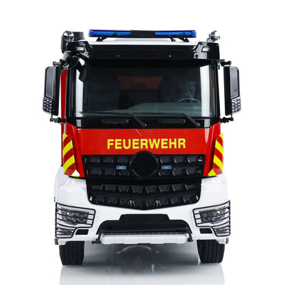 6x4 1/14 RC Feuerwehrfahrzeuge Metallchassis Ferngesteuertes Feuerwehrauto-Modell 2-Gang-Getriebe Beleuchtungs- und Soundsystem 