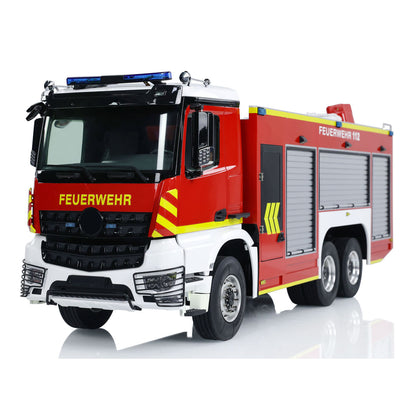 6x4 1/14 RC Feuerwehrfahrzeuge Metallchassis Ferngesteuertes Feuerwehrauto-Modell 2-Gang-Getriebe Beleuchtungs- und Soundsystem 