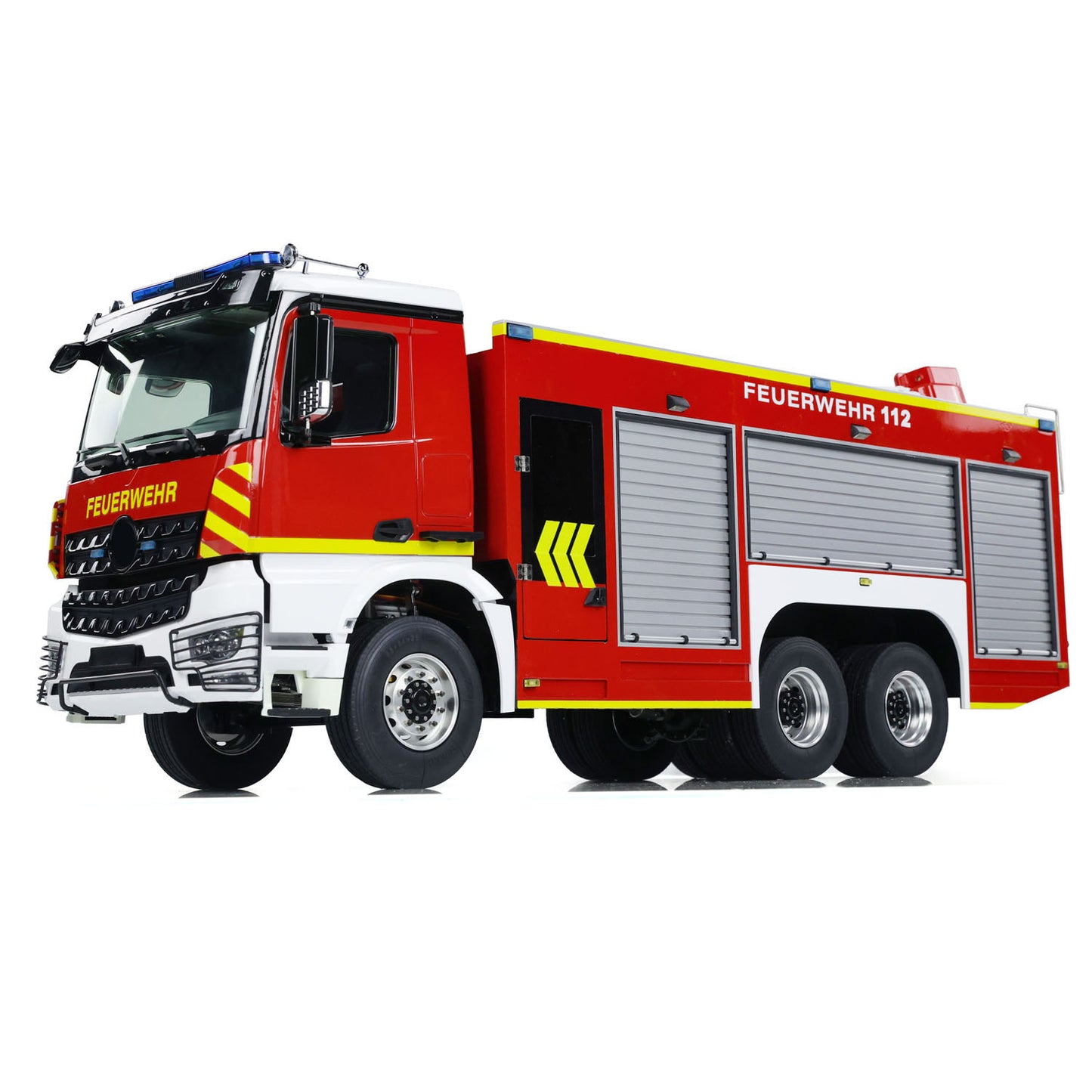 6x4 1/14 RC Feuerwehrfahrzeuge Metallchassis Ferngesteuertes Feuerwehrauto-Modell 2-Gang-Getriebe Beleuchtungs- und Soundsystem 