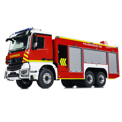 6x4 1/14 RC Feuerwehrfahrzeuge Metallchassis Ferngesteuertes Feuerwehrauto-Modell 2-Gang-Getriebe Beleuchtungs- und Soundsystem 