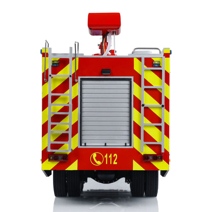 6x4 1/14 RC Feuerwehrfahrzeuge Metallchassis Ferngesteuertes Feuerwehrauto-Modell 2-Gang-Getriebe Beleuchtungs- und Soundsystem 