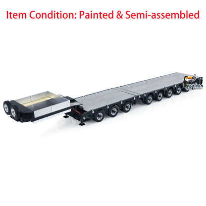 1/14 9-Achsen-Metallanhänger, ausziehbare Anhänger für RC-Sattelzugmaschinen, ferngesteuerte Auto-Simulationsmodelle, LED-Leuchten 