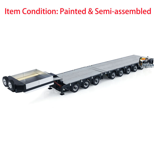 1/14 9-Achsen-Metallanhänger, ausziehbare Anhänger für RC-Sattelzugmaschinen, ferngesteuerte Auto-Simulationsmodelle, LED-Leuchten 