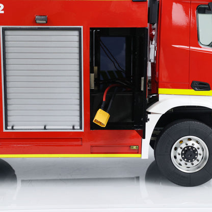 6x4 1/14 RC Feuerwehrfahrzeuge Metallchassis Ferngesteuertes Feuerwehrauto-Modell 2-Gang-Getriebe Beleuchtungs- und Soundsystem 