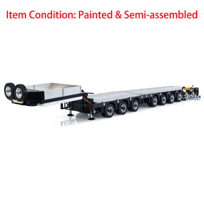 1/14 9-Achsen-Metallanhänger, ausziehbare Anhänger für RC-Sattelzugmaschinen, ferngesteuerte Auto-Simulationsmodelle, LED-Leuchten 