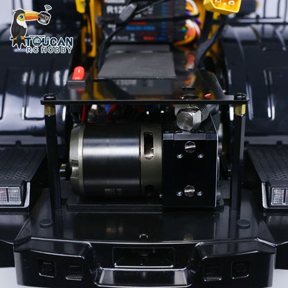 1/14 RC Truck Remote Control Tractor Truck 7-way Valves Hydraulic Crane 6x6 RC Lorry Car 3Speed Gearbox Axle Locks Light Sound System