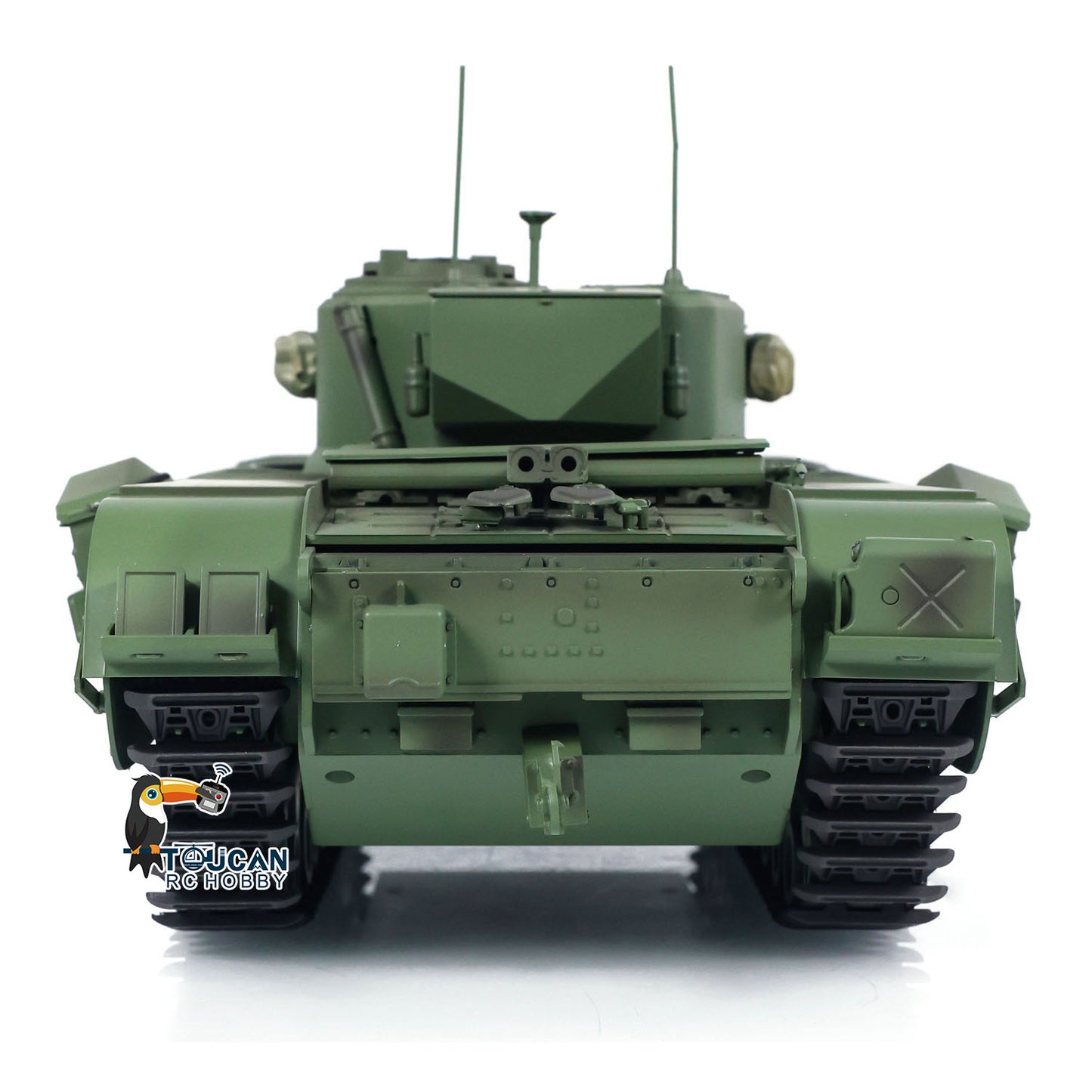 1/16 Tongde RC Panzer Churchill Mk.VII Elektro Infrarot Kampfspielzeug Fassrückstoß RTR Funkbatterie