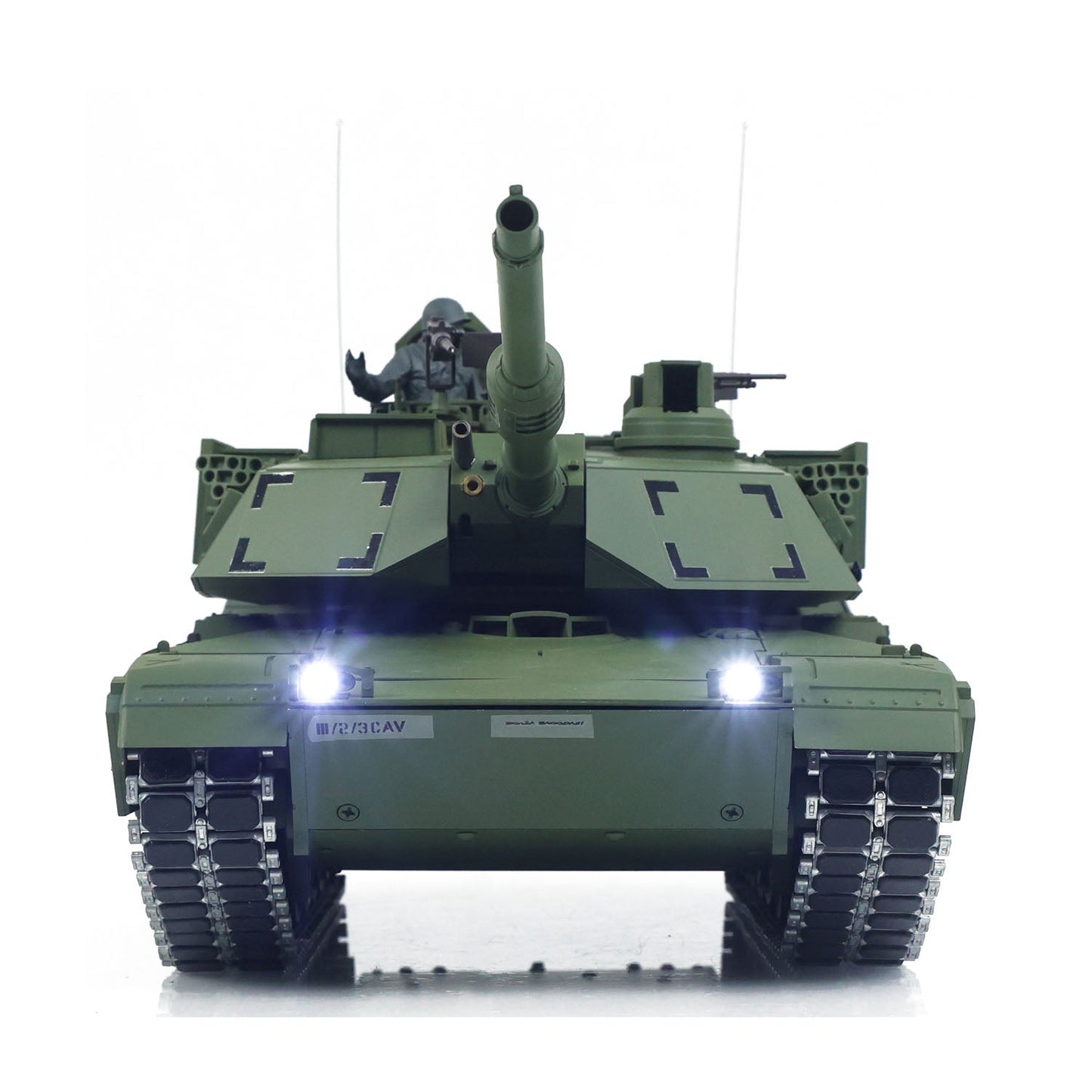 1/16 TOUCAN 3918 Abrams M1A2 RC Tank 360 Degree Turret Barrel Recoil Firing Flash Smoke Metal Gearbox Drive Idler Road Wheels