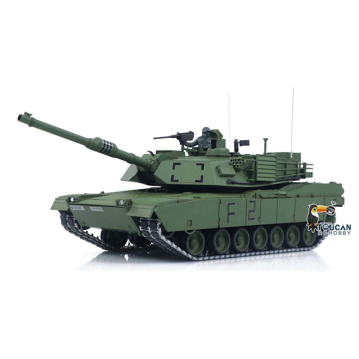 IN Stock 1/16 TOUCAN 3918 Abrams M1A2 RC Tank 360 Degree Turret Barrel Recoil Firing Flash Smoke Metal Gearbox Drive Idler Road Wheels