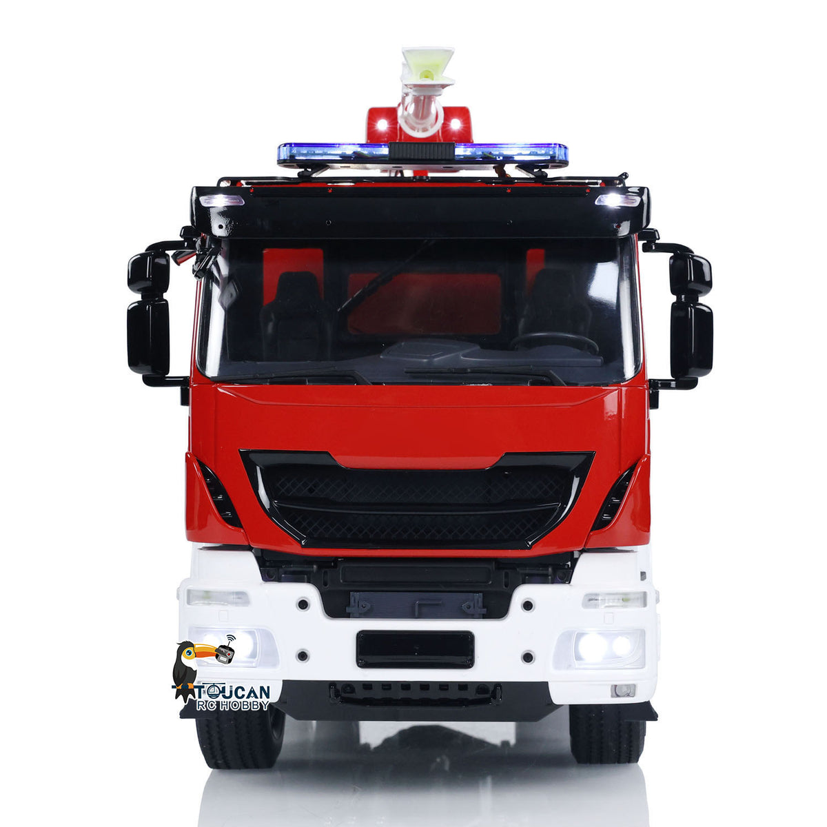1/14 RC Feuerwehrauto 4x2 Zusammengebautes Rettungsfahrzeug 2-Gang-Getriebe Licht Sound Lackiertes Fahrzeug 