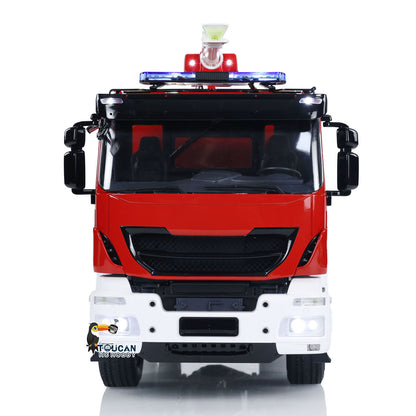 1/14 RC Feuerwehrauto 4x2 Zusammengebautes Rettungsfahrzeug 2-Gang-Getriebe Licht Sound Lackiertes Fahrzeug 